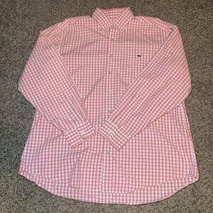 Vineyard Vines Men Gingham Button-Down Tucker Shirt By Shep & Ian Size L Cotton
